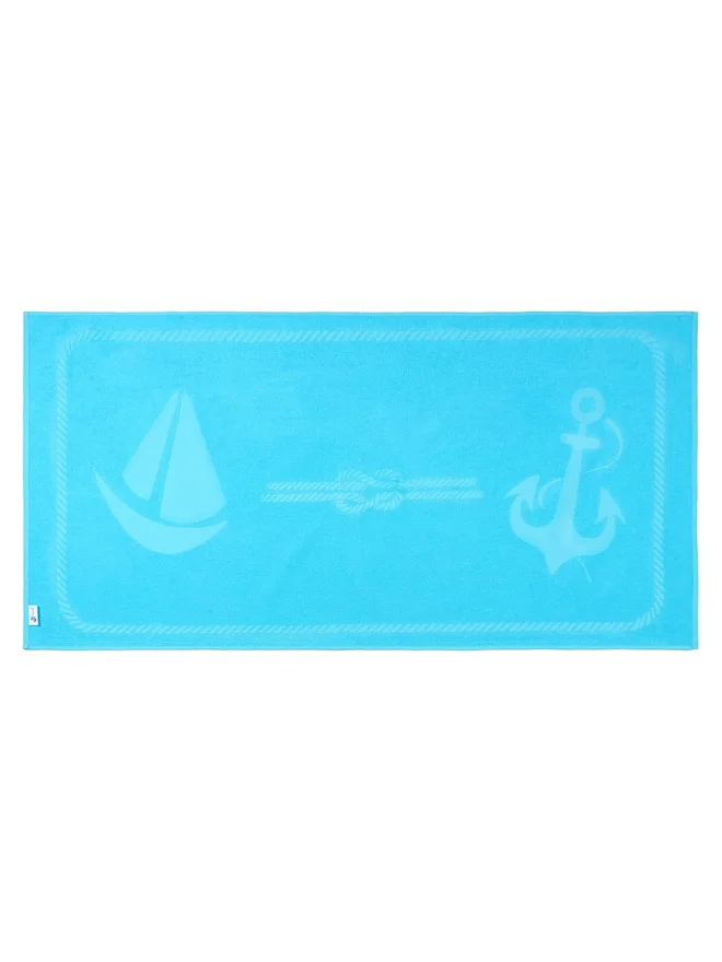 أنيموس Anemoss Anemoss Sail Design Turkish Cotton Beach Towel Turquoise 70x140cms